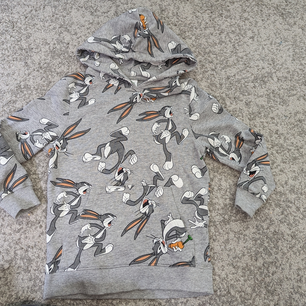 Gray Bugs Bunny Hoodie, Size Youth Small, Excellent Condition